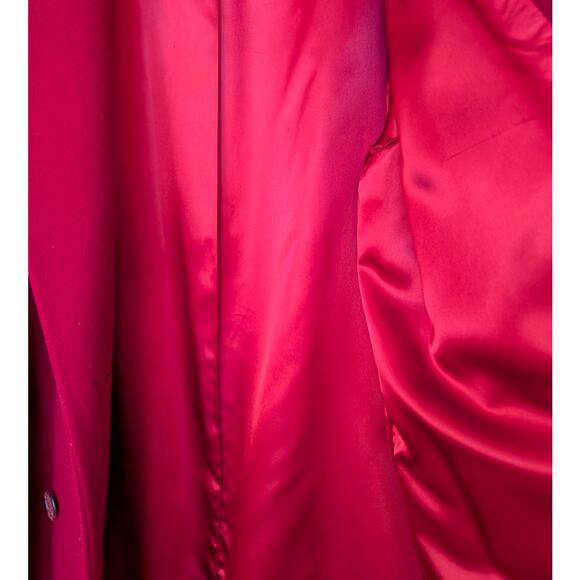 Vintage J.G. Hook Red Double Breasted Wool Coat Union Made Petites - Picture 5 of 12
